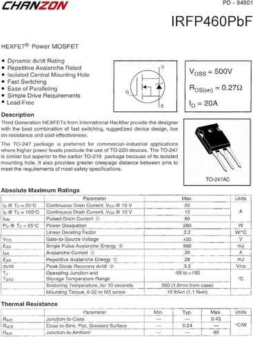 Chanzon 10pcs IRF3205 TO-220 Power Sic MOSFET Transistor IRF3205PBF 110A Mosfets in Kuwait