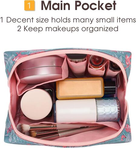 حقيبة مكياج كبيرة بسحاب لتنظيم مستحضرات التجميل أثناء السفر للنساء (كبيرة، جلد الفهد) in Kuwait