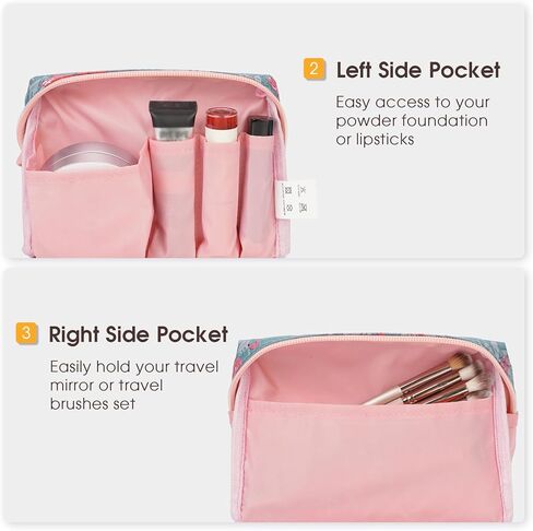 حقيبة مكياج كبيرة بسحاب لتنظيم مستحضرات التجميل أثناء السفر للنساء (كبيرة، جلد الفهد) in Kuwait