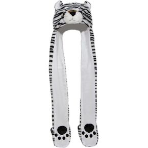 Bioterti Plush Novelty Animal Hat 3 in 1 Beanie with Long Paw Scarf, Mitten Combo