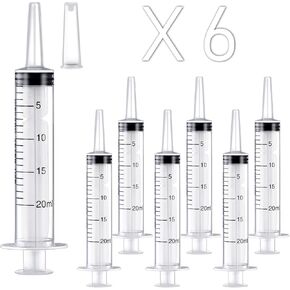 24 Pack 10ml Plastic Syringe Liquid Measuring Syringe, for Scientific Labs, Catheter Tip Individually Sealed for Liquid, Sterile - Syringes Tools for Feeding Pets, Oil or Glue Applicatorc， Refilling