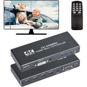 Video Wall Controller 3x3, TV Wall Processor, 4K x 2K HDMI Multi-Screen Splicing Processor, Support Support 1-Way HDMl or DVI Input and 9 HDMl Output Support Images Stitching 3x2 2x3 2x2 4x2 2x4 etc