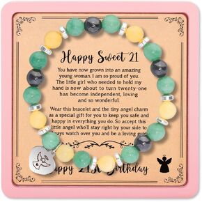 Sensi Blue Friend Gifts for Women, Friend Birthday Gifts for Women, Meaningful Gifts for BFF Bestie Girls Friends with Gift Message Card, Natural Stone Friendship Guardian Angel Bracelet