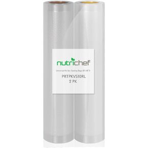 NutriChef Vacuum Sealer Bags 8x50 Rolls 2 pack for Food Saver, Seal a Meal, NutriChef, Weston. Commercial Grade, BPA Free, Heavy Duty, Great for vac storage, Meal Prep or Sous Vide