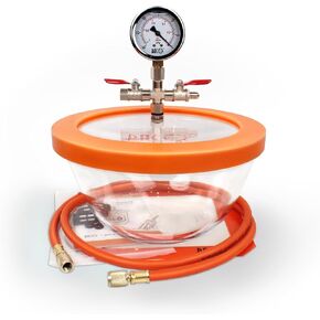 BACOENG 2.8 QT Glass Pyrex Vacuum and Degassing Chamber with Acrylic Lid Perfect for Degassing Silicones, Epoxies and Essential Oils