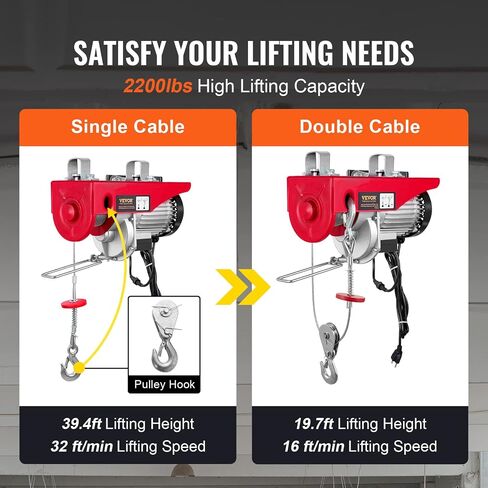 VEVOR 14ft Electric Hoist, Wired 440LBS in Kuwait