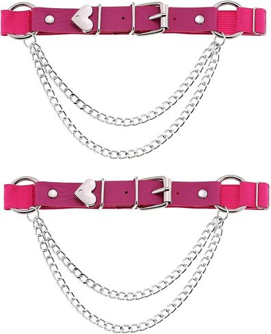 alisikee Adjustable Leg Garter with Chains, Elastic Punk Thigh Garters for Women, 1 Pair in Saudi Arabia