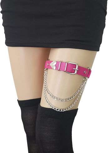 alisikee Adjustable Leg Garter with Chains, Elastic Punk Thigh Garters for Women, 1 Pair in Saudi Arabia