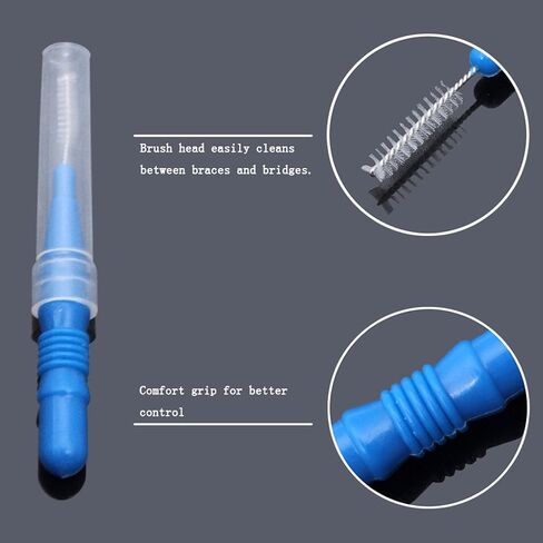 50 Pieces Interdental Brush,Toothpicks Tooth Flossing Head Oral Dental Hygiene Brush,Teeth Cleaner Dental Floss Stick Tooth Cleaning Tool in Kuwait