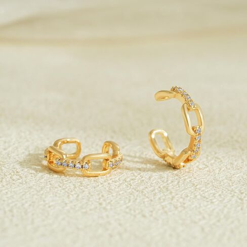 Fettero المرأة أقراط الأذن الكفة الذهب غير مثقوب الغضروف كليب على التفاف مفتوحة هوب 14K مطلية بالذهب لذيذ الحد الأدنى بسيط بوهو هيبوالرجينيك صغيرة لطيف مجوهرات هدية للنساء in Kuwait