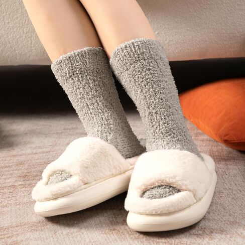 جوارب Pleneal Fuzzy للنساء - جوارب غير قابلة للانزلاق للنساء، جوارب شبشب للمستشفى مع مقابض للنساء، جوارب سميكة ودافئة للغاية in Kuwait