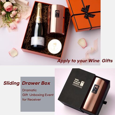 IPUJAN Wine Chiller Bucket with Stainless Ice Stone - Champagne Bucket for 750ml Single Bottle Cold up to 5 Hours - Iceless Insulated Double Walled White Wine Cooler Bucket in Saudi Arabia