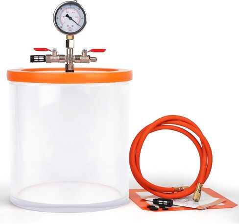 BACOENG 2.8 QT Glass Pyrex Vacuum and Degassing Chamber with Acrylic Lid Perfect for Degassing Silicones, Epoxies and Essential Oils in Kuwait
