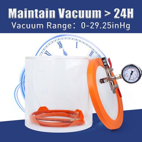 BACOENG 2.8 QT Glass Pyrex Vacuum and Degassing Chamber with Acrylic Lid Perfect for Degassing Silicones, Epoxies and Essential Oils in Kuwait