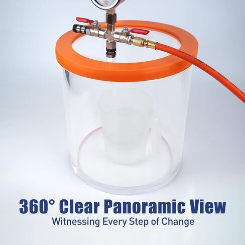 BACOENG 2.8 QT Glass Pyrex Vacuum and Degassing Chamber with Acrylic Lid Perfect for Degassing Silicones, Epoxies and Essential Oils in Kuwait