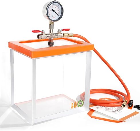 BACOENG 2.8 QT Glass Pyrex Vacuum and Degassing Chamber with Acrylic Lid Perfect for Degassing Silicones, Epoxies and Essential Oils in Kuwait