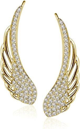 أقراط من الفضة الإسترليني المكعبة من الزركونيا وأجنحة الملاك والأذن على شكل خطاف متسلق متسلق للنساء والفتيات، 3 خيارات in Kuwait