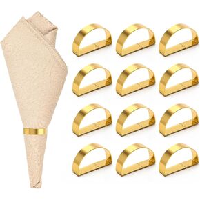 Coitak Gold Napkin Rings, 12 PCS Metal Spiral Napkin Rings, Napkin Holders Buckles for Wedding, Dinner Party, Table Decorations