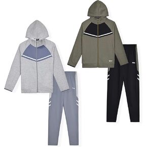 Hind Boys 4-Piece Hoodie and Sweatpant Set for Jogging and Track