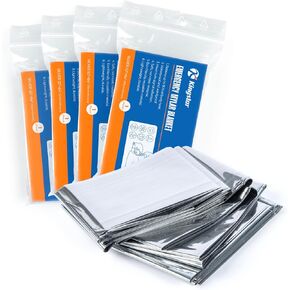Kingstar Emergency Blankets Mylar Thermal Blankets for Survival and Protection,Space Blanket Survival Kits Camping Blanket (4-Packs). Ideal for Outdoors, Hiking, Survival, Marathons or First Aid