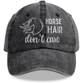 Tacoesha Horse Hair Don't Care Hat, Adjustable Embroidered Distressed Cotton Horses Baseball Cap Gifts for Girls Women