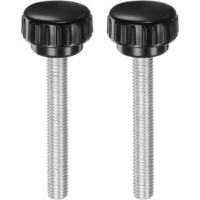 uxcell M6 x 50mm Metric Male Thread Knurled Clamping Knobs Grip Thumb Screw on Type Plastic Threaded Hand Bolt Knobs Black 2 Pcs