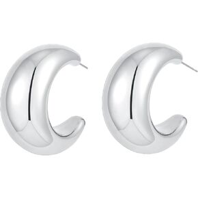 Earring Dupes Extra Large Big Chunky Gold Hoop Earrings for Women Girls, Tear Drop Lightweight Gold Plated Earrings Fashion Jewelry
