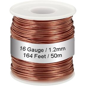 PATIKIL 99.9% Soft Copper Wire, 16 Gauge/1.3mm Diameter 138 Feet/42m 1.1 Pound Spool Pure Copper Wire for Jewelry Making Beading Garden Plants