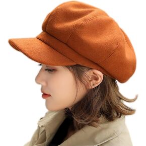 Women Beret Newsboy Hat - 8 Panels Beret Hats Vintage Cabbie Hat Octagonal Cap for Women Girl