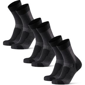 DANISH ENDURANCE Hiking Socks, Lightweight, Merino Wool Socks for Men & Women, Moisture Wicking, Cushioned Crew Socks, 3 Pack