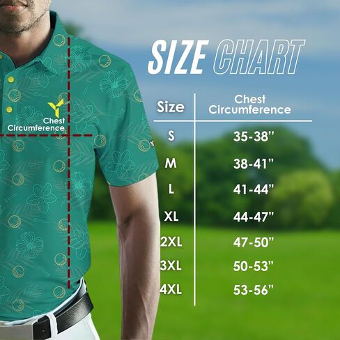 YATTA GOLF Standout Performance Golf Polo Shirts – Men’s – Subtle Pines – L in Kuwait