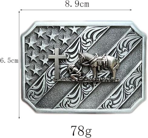 حزمة صندوق هدايا POSKLA، حزام الثور طويل القرن بإبزيم العلم الأمريكي، أحزمة كاوبوي كونتري للرجال in Kuwait