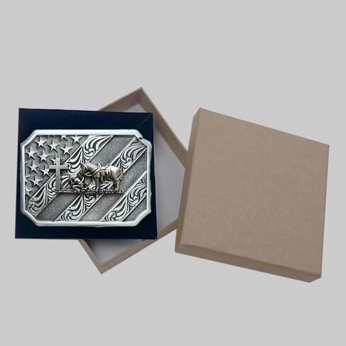 حزمة صندوق هدايا POSKLA، حزام الثور طويل القرن بإبزيم العلم الأمريكي، أحزمة كاوبوي كونتري للرجال in Kuwait