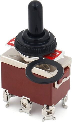 مفتاح التبديل اللحظي Baomain DPDT (ON)-Off-(ON) 3 مواضع 6 طرف لولبي RT1322FS 125VAC 20A مع غطاء مقاوم للمطر in Kuwait