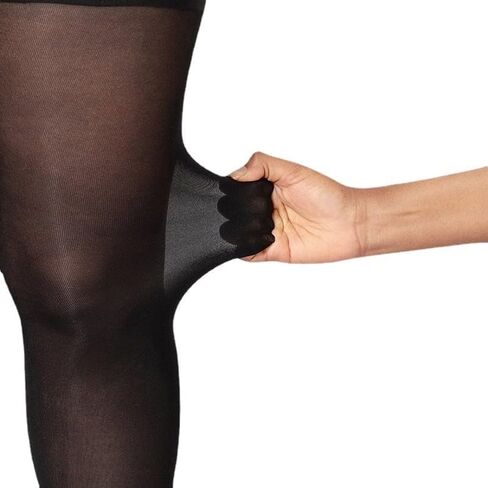 WEANMIX Women's Control Top Sheer 40D Solid Color Tights Pantyhose Reinforced Toe Silk Stockings (Black, L Size) in Kuwait