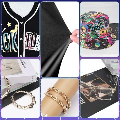 WILDPARTY 80s 90s Outfit for Women, Unisex Hip Hop Costume Baseball Jersey Shirt Yoga Pants Rapper Accessories in Kuwait