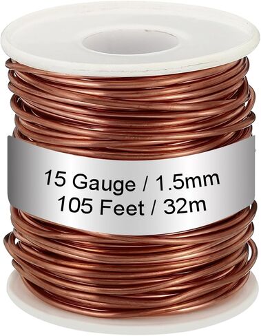 PATIKIL 99.9% Soft Copper Wire, 16 Gauge/1.3mm Diameter 138 Feet/42m 1.1 Pound Spool Pure Copper Wire for Jewelry Making Beading Garden Plants in Kuwait