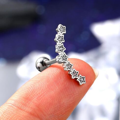 Melighting 16G هيليكس أقراط الأذن العليا الغضروف أقراط الفولاذ المقاوم للصدأ 316L الزنمة ثقب المجوهرات واضح تشيكوسلوفاكيا محارة ثقب المجوهرات أقراط ترصيع للنساء هيئة ثقب المجوهرات in Kuwait