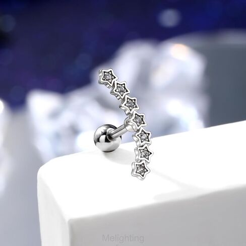 Melighting 16G هيليكس أقراط الأذن العليا الغضروف أقراط الفولاذ المقاوم للصدأ 316L الزنمة ثقب المجوهرات واضح تشيكوسلوفاكيا محارة ثقب المجوهرات أقراط ترصيع للنساء هيئة ثقب المجوهرات in Kuwait