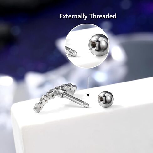 Melighting 16G هيليكس أقراط الأذن العليا الغضروف أقراط الفولاذ المقاوم للصدأ 316L الزنمة ثقب المجوهرات واضح تشيكوسلوفاكيا محارة ثقب المجوهرات أقراط ترصيع للنساء هيئة ثقب المجوهرات in Kuwait