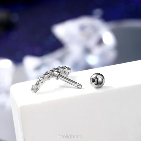 Melighting 16G هيليكس أقراط الأذن العليا الغضروف أقراط الفولاذ المقاوم للصدأ 316L الزنمة ثقب المجوهرات واضح تشيكوسلوفاكيا محارة ثقب المجوهرات أقراط ترصيع للنساء هيئة ثقب المجوهرات in Kuwait