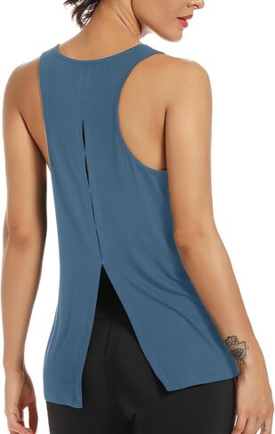 Muzniuer Womens Yoga Workout Tops-Cute Open Back Running Gym Activewear Sports Shirt for Women in Kuwait