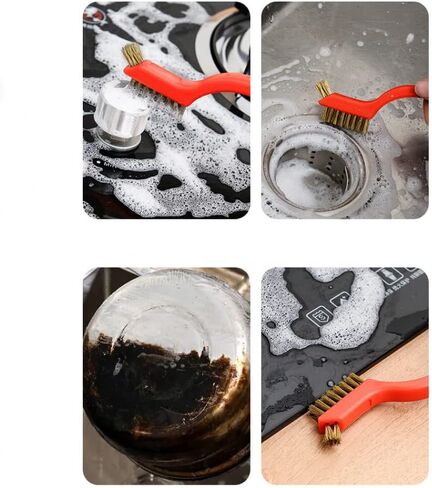 Wire Scratch Brush Set Soft Grip for Rust, Dirt & Paint Scrubbing with Deep Cleaning (18, 18PCS - Stainless Steel Wire) in Kuwait