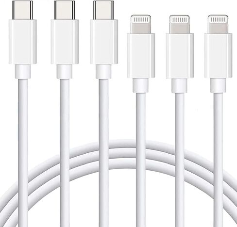 USB C to Lightning Cable Apple MFi Certified 3Pack 6FT iPhone Fast Charger Power Delivery Type Charging Cord Compatible with 14 13 Pro Max 12 11 XS XR X 8 iPad,White in Saudi Arabia