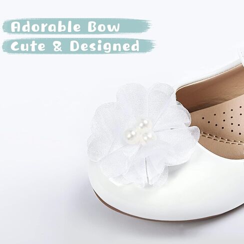 ADAMUMU Toddler Dress Shoes Flower Girl Shoes for Weeding Cute Toddler Mary Jane Shoes Lace Flore Ballet Flat for Walking, Jumping in Kuwait
