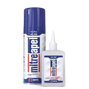 MITREAPEL Super CA Glue (3 x 3.5 oz) with Spray Adhesive Activator (3 x 13.5 fl oz) Ca Glue with Activator for Wood, Plastic, Metal, Leather, Ceramic Cyanoacrylate Glue for Crafting&Building (3 Pk)