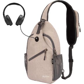 MAYLISACC Sling Backpack, Crossbody Sling Bag, Lightweight Shoulder backpack, Chest bag, Hiking Daybag for Biking, Cycling Walking （black）