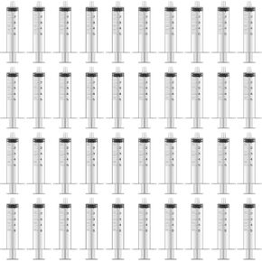 50 Pcs 3ml 3cc Pipette Syringe with Luer Slip Tip No Needle Pipette for Pets Oral, Refilling, Oil or Glue Applicator, Measuring or Transfering Tiny Amount of Liquids, Without Cap