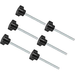 مقابض تثبيت CoCud Star، M5 × 40 مم رأس ذكر 24 مم، مقابض يدوية برغي إبهام بلاستيكي، مسمار ملولب أسود - (التطبيقات: لآلات المخرطة)، 6 قطع in Kuwait