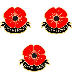 2 Pcs 6 Pcs 12 Pcs Red Poppy Pins Lapel Brooches Apparel Badges Pins for Women Girls on Veterans Day Memorial Day Remembrance Day